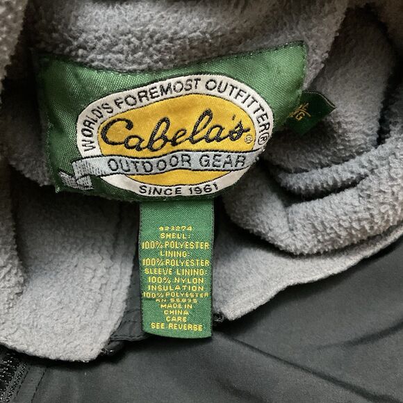 Cabelas Jacket Men’s XL Fleece Lined  Jacket Black Full Zip Soft Shell Cabela - Picture 6 of 8